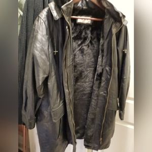 Womans plus size leather coat